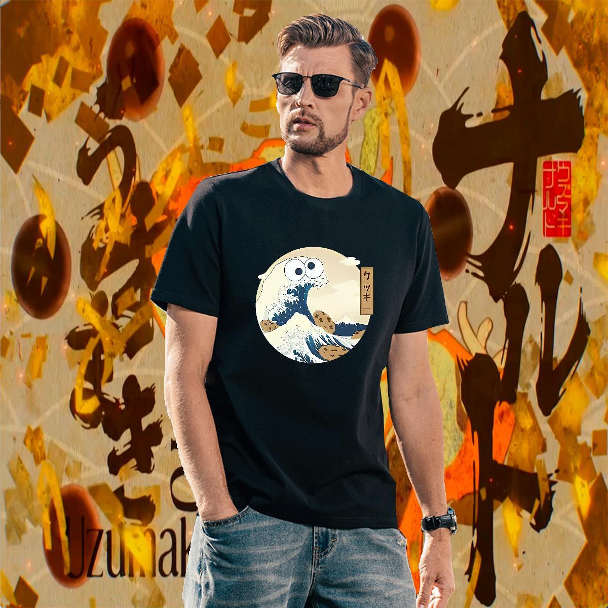 Loose Men Tees 230g 100% Cotton Casual Beach sea wave Custom Printing Crew Neck Free Shipping T shirt Tops Shirt