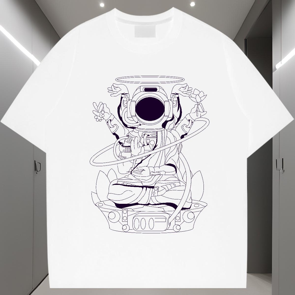 Men T Shirts 230g 100% Cotton universe Sports Casual Breathable Short Sleeve Anime Tshirts Brand Comfortable Tee Shirt