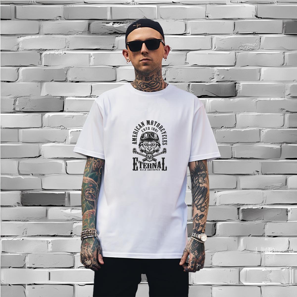 Man T Shirts 230g 100% Cotton Spring Summer Crew Neck Breathable Custom Print Plus Size Men Tshirts Fashion Designer Soft Tops Tees