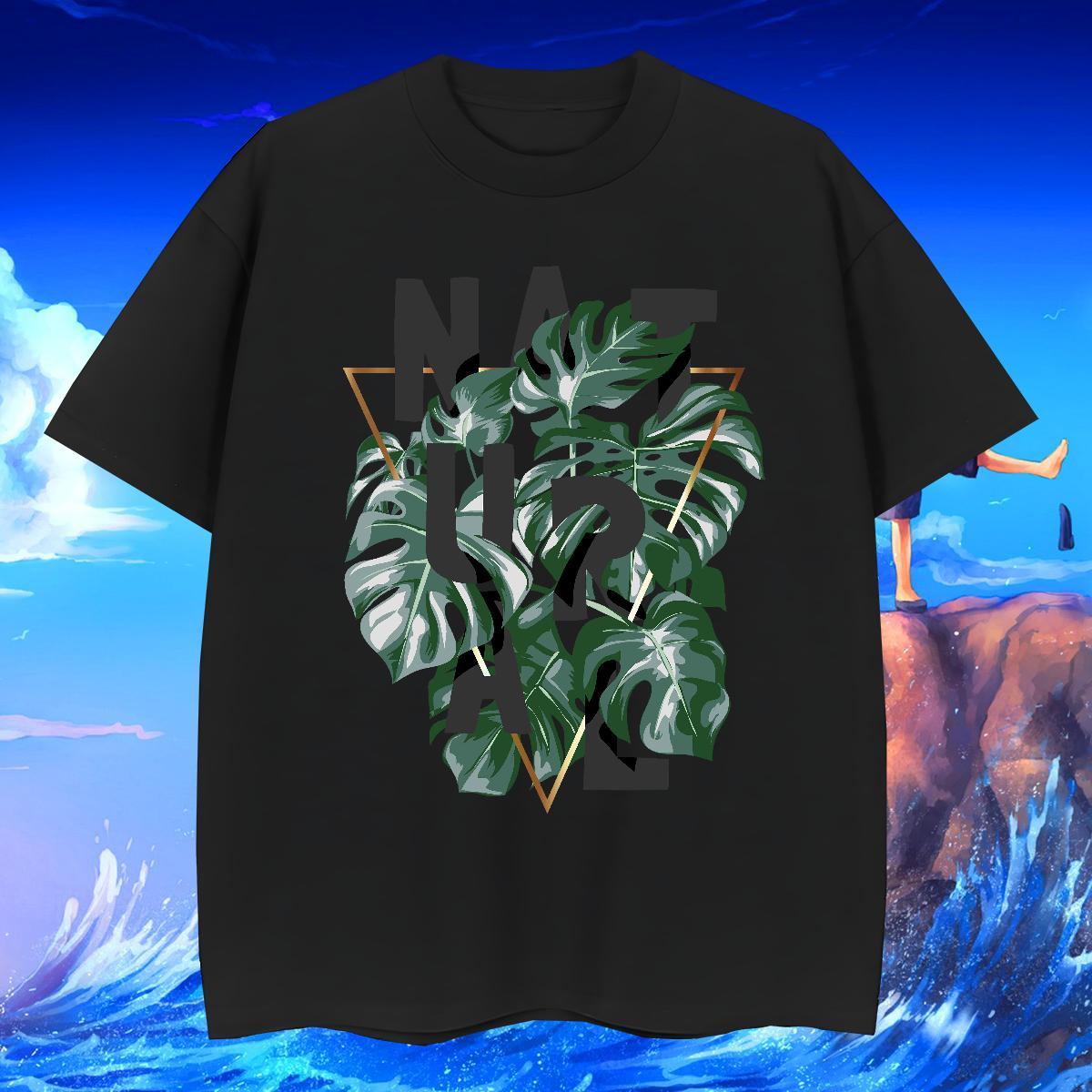 T-Shirts 230g 100% Cotton tree High Street Hip Hop Crew Neck Oversized Tshirt for Man Woman Brand Loose Wear