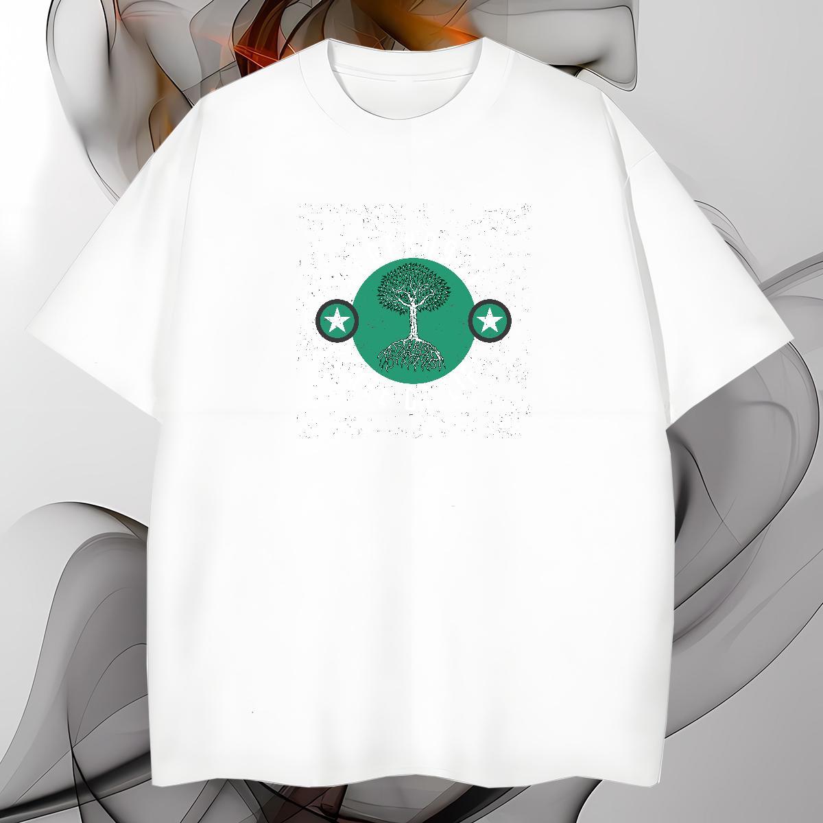 Mens T Shirts 100% Cotton 230g tree Street wear Hip Hop O-Neck Short Sleeve Graphic Couples T Shirts 2024 DIY Cool Design Clothes