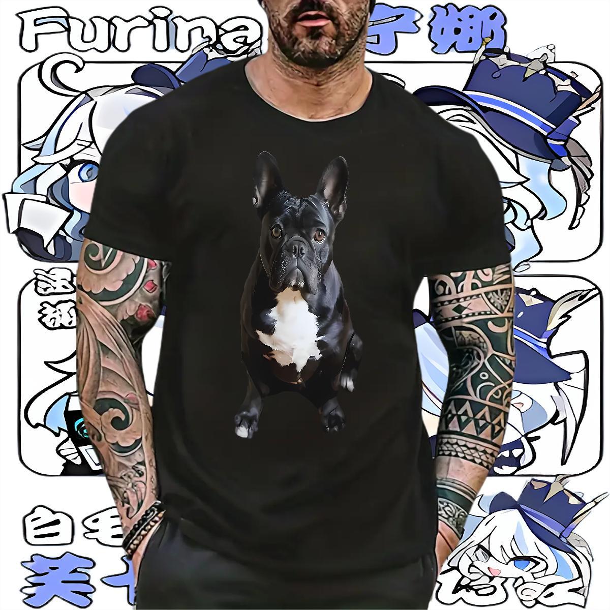2024 DIY T-Shirts for Men 230g Cotton dog Hip Hop Polos Round Neck Short Sleeve Cool Tshirt for Man Woman Customized Print