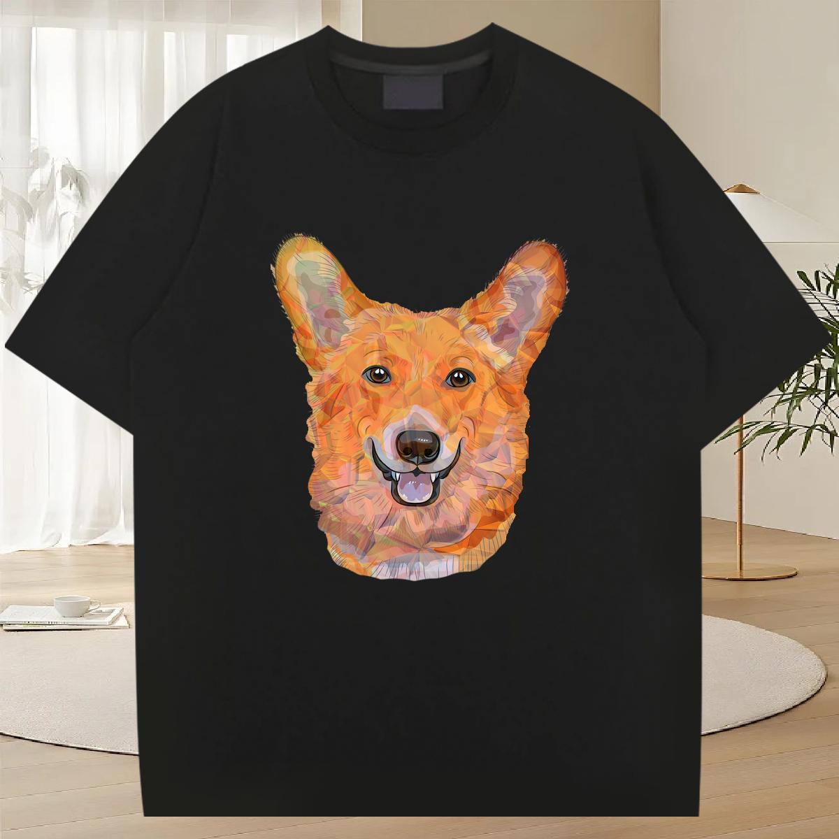 Designer Men Tops Tees 230g 100% Cotton Outdoor dog DIY Pure Cotton 2024 Summer Man T Shirts Top Tees