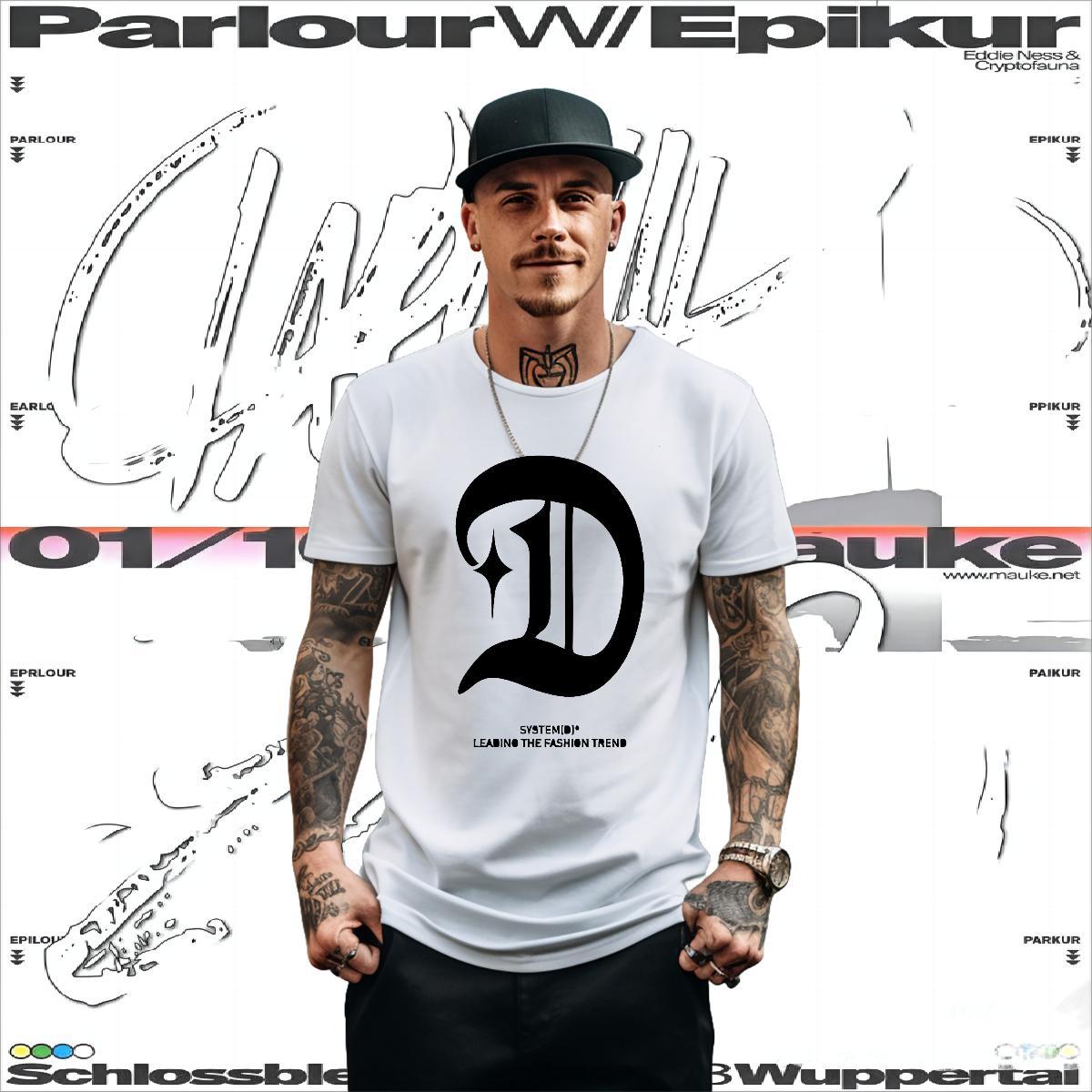 Classic Casual T-Shirts for Men letter Tees 230g Cotton High Street Hip Hop Comfortable White Plus Size Breathable Short Sleeve Men Tees