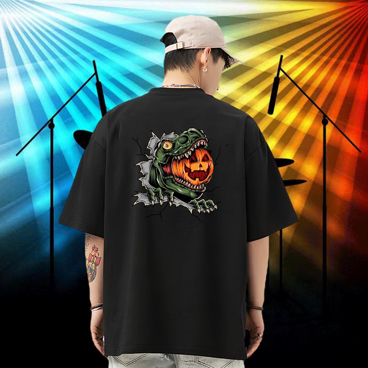 2024 New Mens T Shirts 230g 100% Cotton Halloween Casual Beach Tshirts Breathable Crew Neck Popular Men Tops Tees Custom Printing