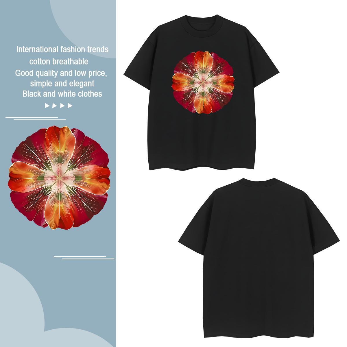 Man T Shirts 230g 100% Cotton flower Anime Printing Street Breathable Short Sleeve Cartoon Print Mens Tshirts Designer Fashion Free Shipping Tops Tees