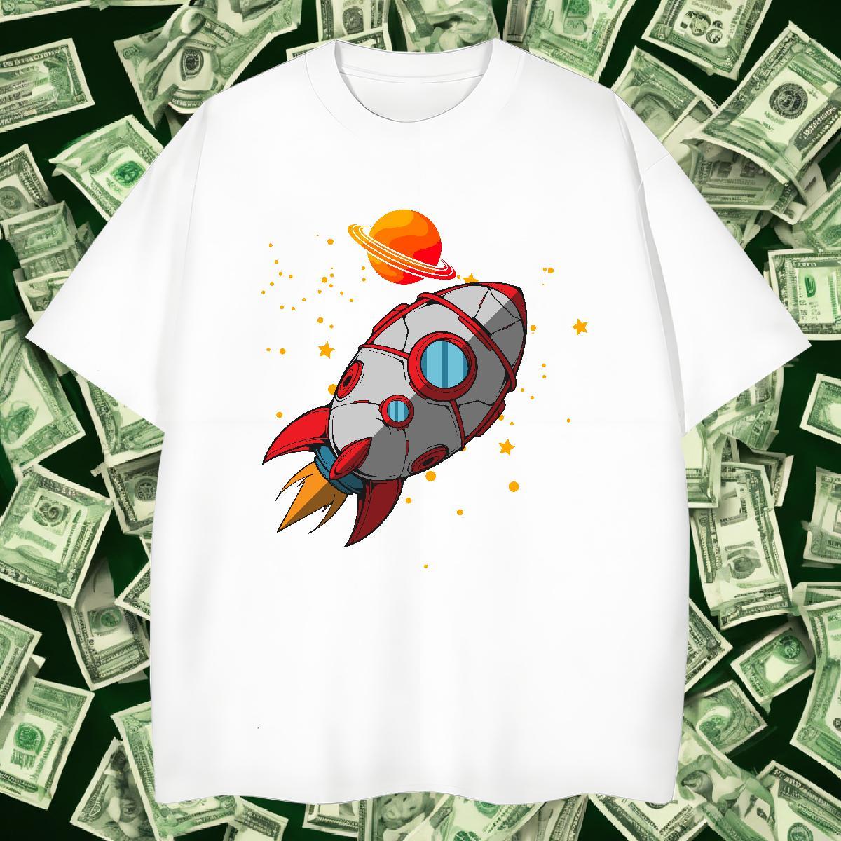 T Shirt For Man 230g 100% Cotton universe Sports Casual Crew Neck Customized Print Men Clothes T-Shirt New Loose Tees Shirts