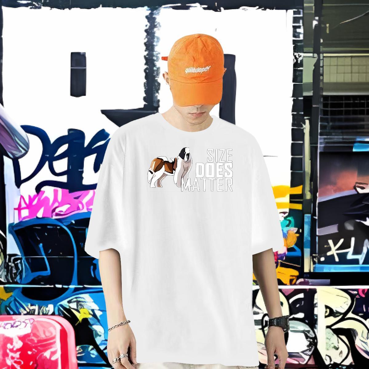 New Man T Shirts 230g 100% Cotton dog Daily Wear Top Tees Short Sleeve Soft High Quality Men Clothes T-Shirt Custom Print Plus Size