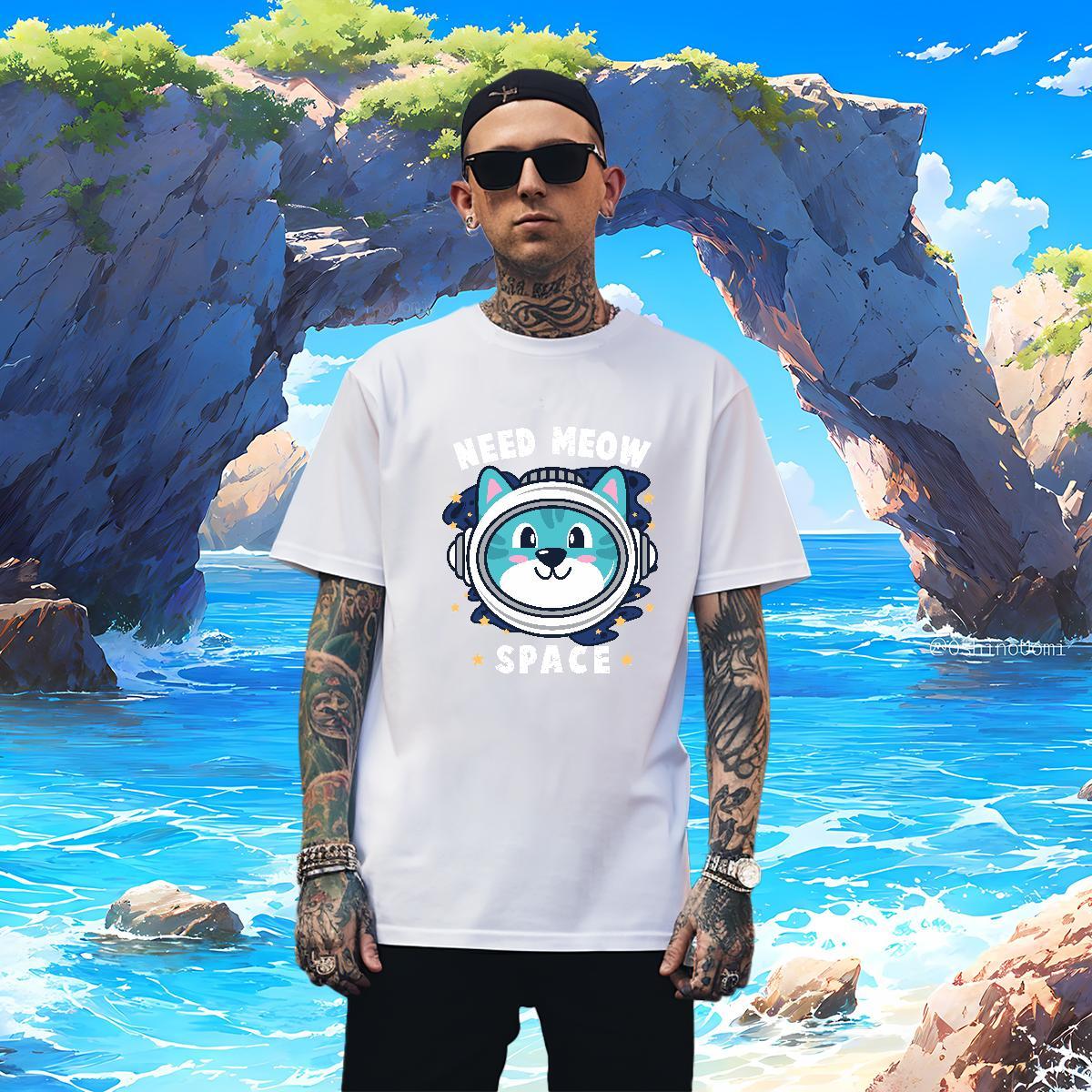 Mens T Shirts 230g Pure Cotton cute Street Wear Breathable Soft Custom Cartoon Men Tees Fashion New Popular Tshirts