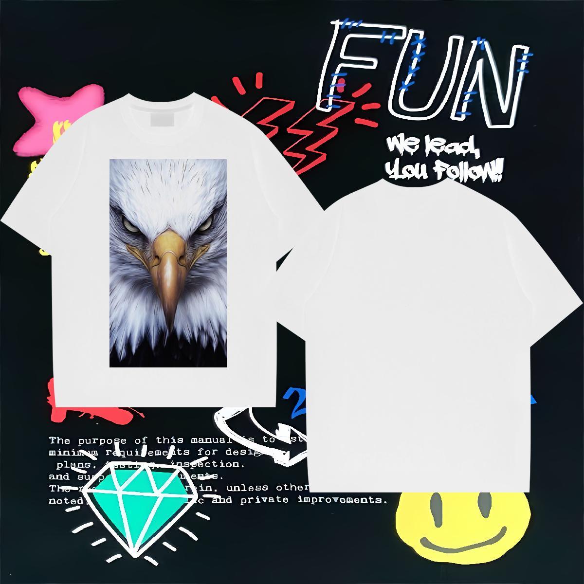 Casual New T shirt 230g 100% Cotton cool Sports Casual Polos O-Neck Short Sleeve Soft Mens Tshirts Floral Print