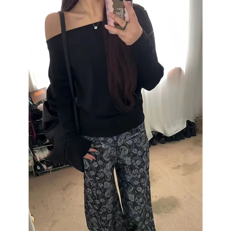 Womens Flower Print Baggy Jeans Vintage Cowboy Pants Harajuku Straight Denim Trousers Y2k Trashy Japanese 2000s Style Clothes 240806