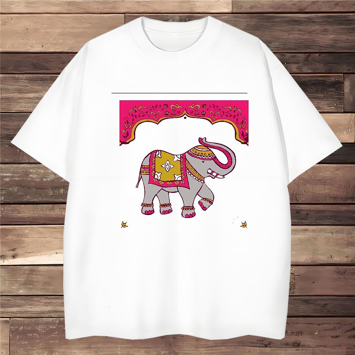 Customized Men T Shirts 100% Cotton 230g Elephant Sports Casual Clothings Breathable Crew Neck High Quality Men Tshirts Custom Print Oversized