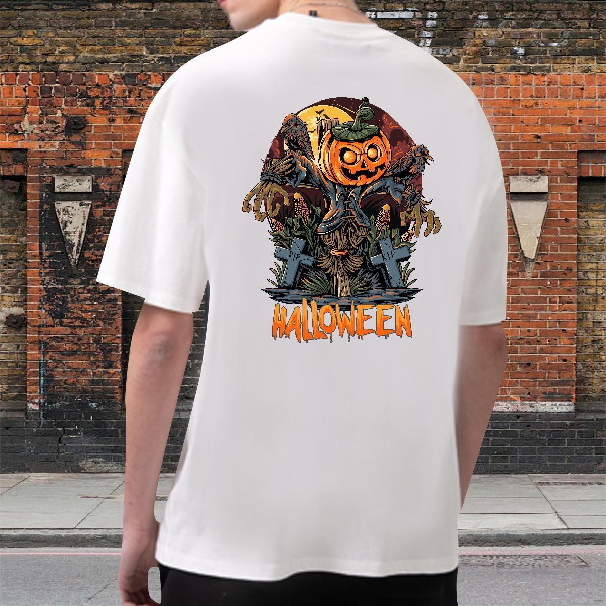 Designer T shirt 230g Cotton Halloween Spring Summer Tees Shirts Breathable Short Sleeve Popular Men Tees Plus Size Custom