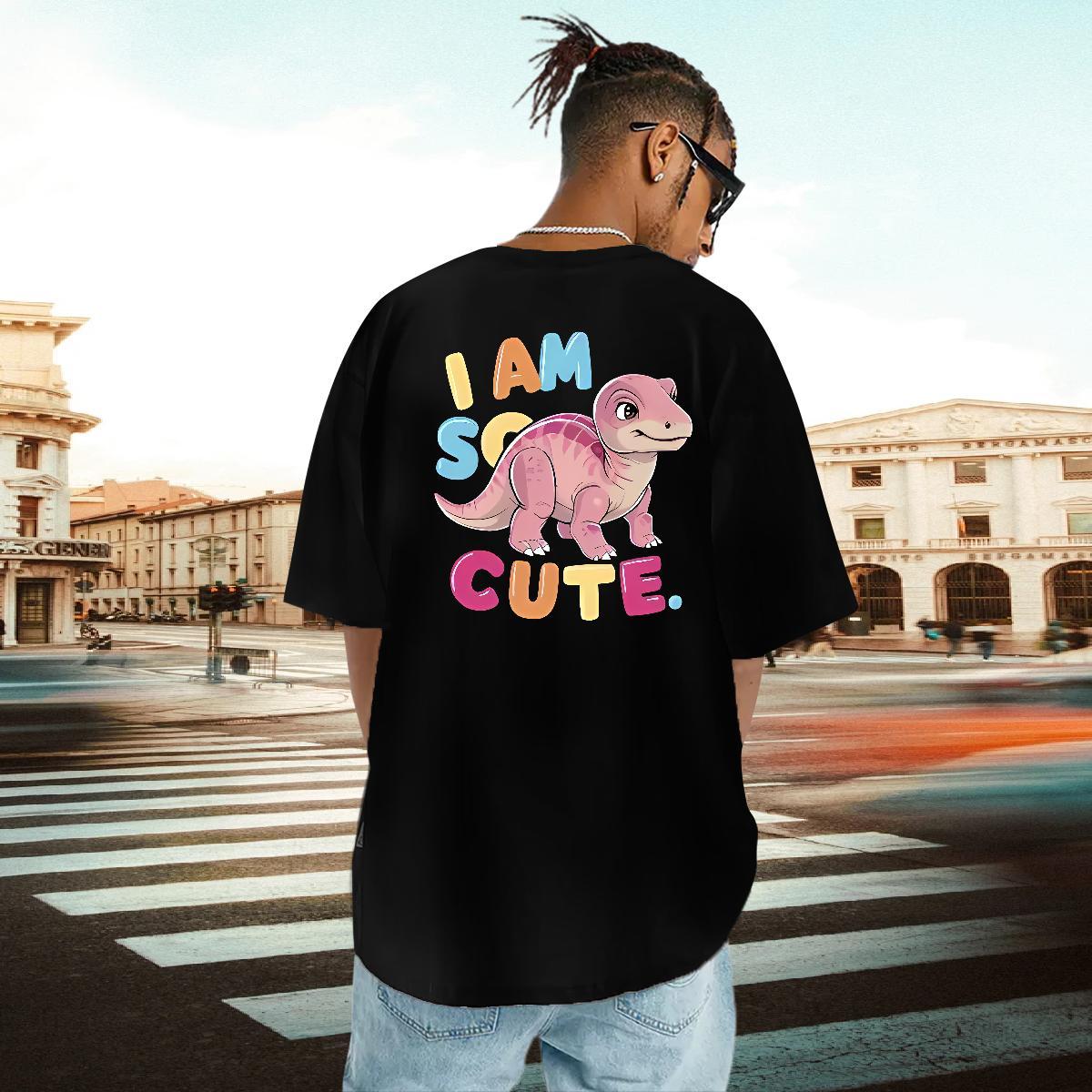 Factory Direct T-Shirts 230g Cotton dinosaur Spring Summer Tees Shirts Short Sleeve Soft High Quality Men Tops Tees Customized Print