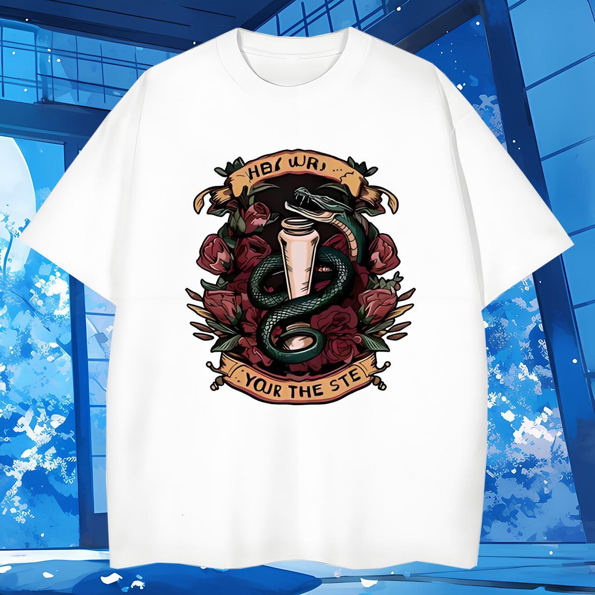 T Shirt For Man 230g Pure Cotton snake Spring Summer Crew Neck Breathable Custom Anime Men Tshirts New Loose Fit Tops Shirt