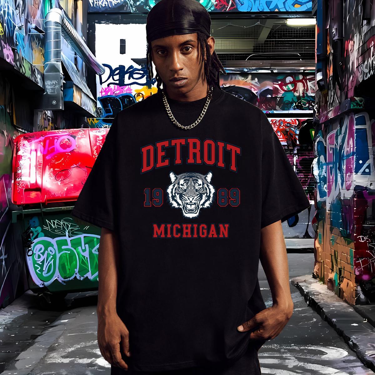 2024 DIY Men T Shirts 230g Cotton Hip Hop Street Wear Breathable Cool Men Tshirts Cartoon Print