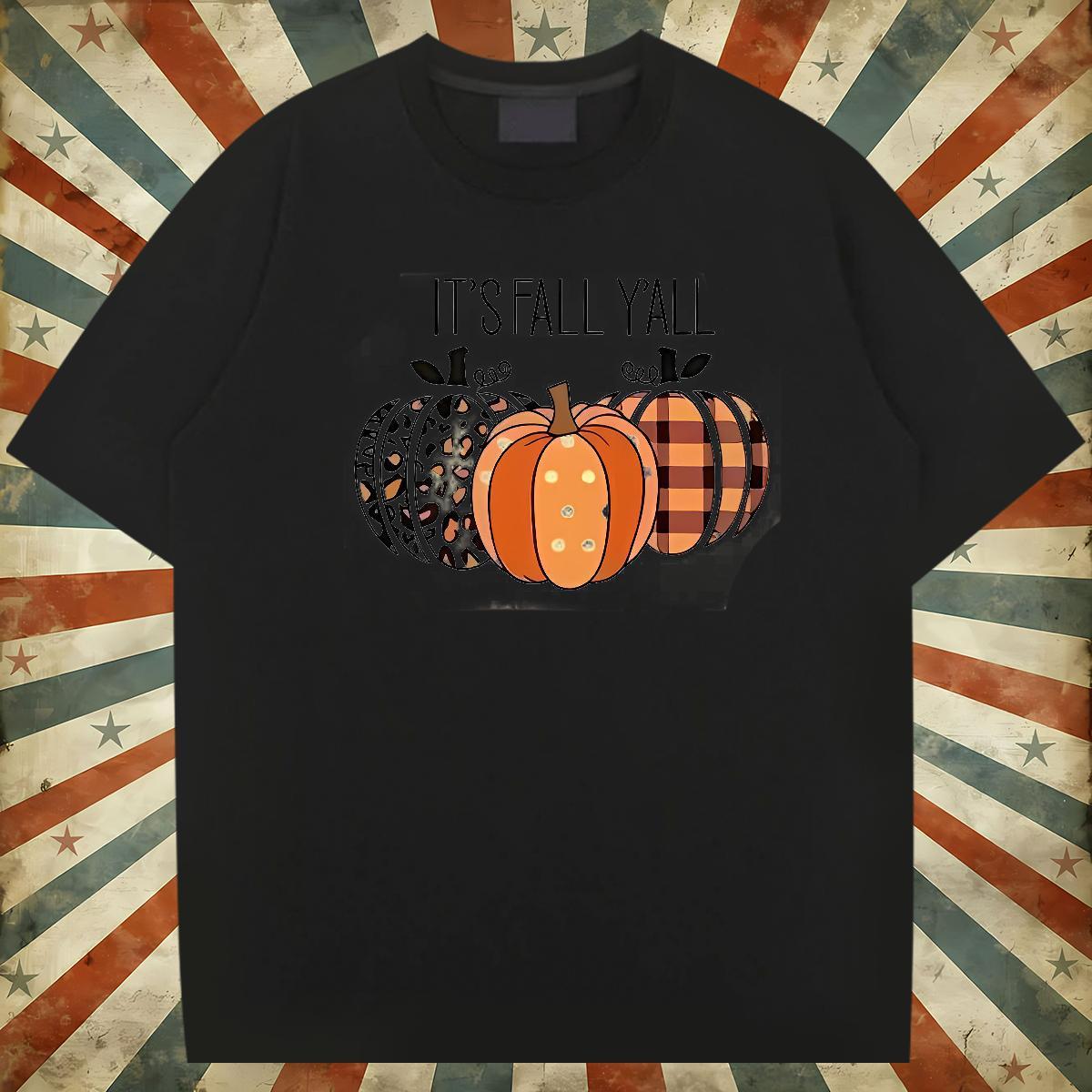 2024 Man T Shirts 230g Pure Cotton pumpkin Sports Casual Wear Breathable Crew Neck TOP Quality Men Tops Tees Cartoon Print