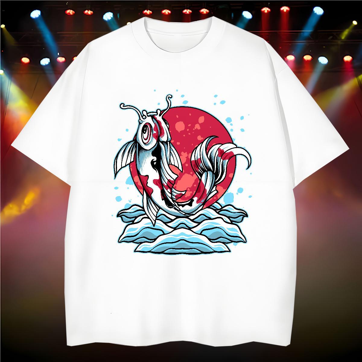 T shirt 230g Pure Cotton Sports Casual O-Neck Short Sleeve Custom Anime Tshirts Fashion Design Cool Clothes