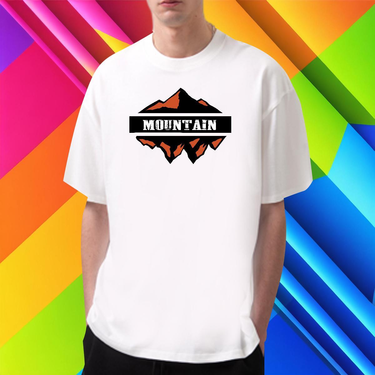 Brand Mens Tshirts 230g 100% Cotton Daily Wear mountains DIY Logo Oversized Breathable Short Sleeve Casual New T-Shirts for Men Tops