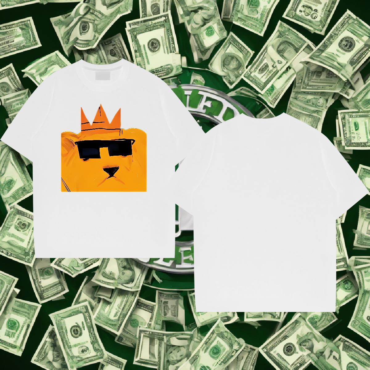 High Quality Tshirts 230g 100% Cotton Daily Wear lion Black White O Neck Short Sleeves 2024 New Mens T Shirts Clothes