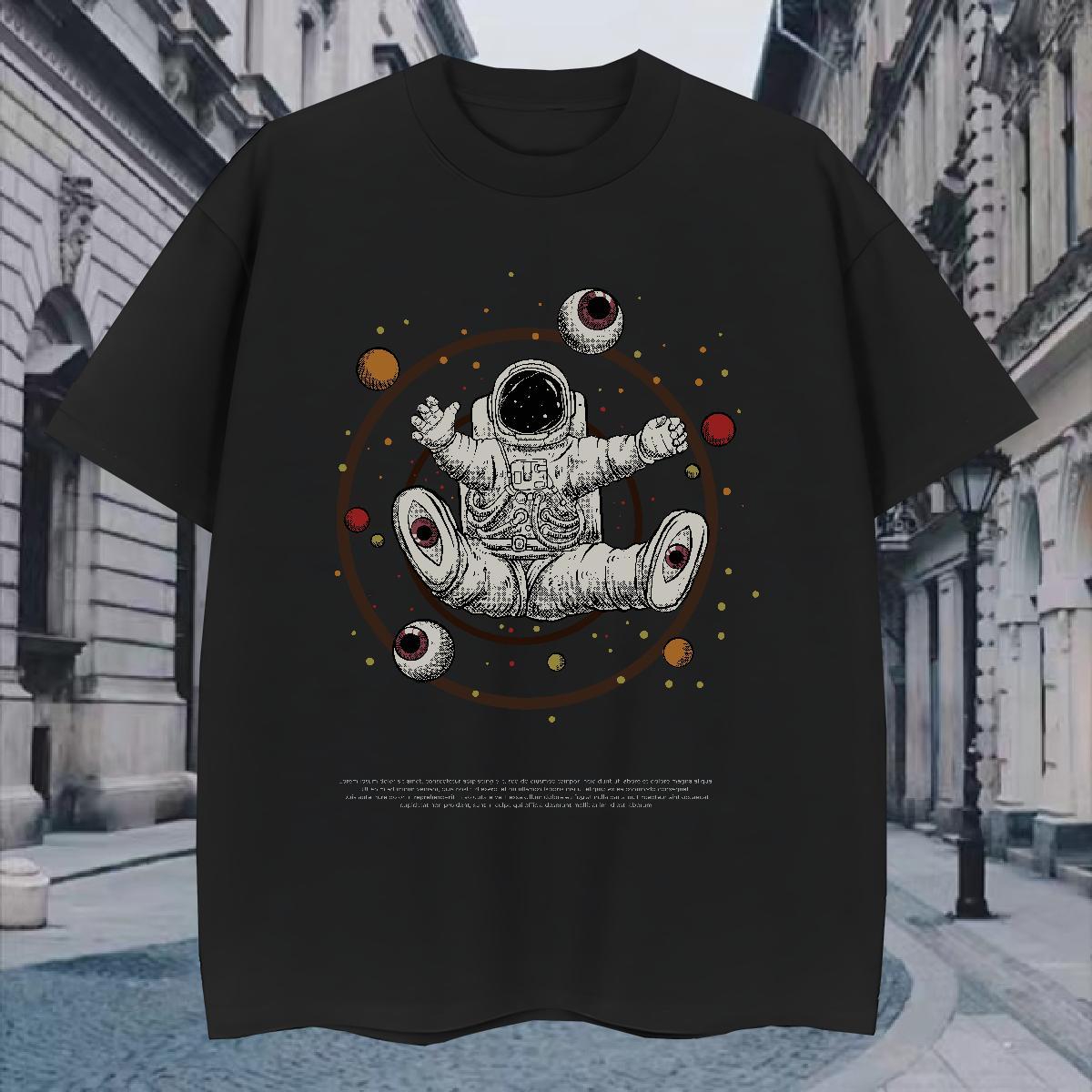 Men T Shirts 230g 100% Cotton universe Casual Daily Wear Crew Neck Breathable Oversized 4XL Tshirts Custom TOP Quality Clothes