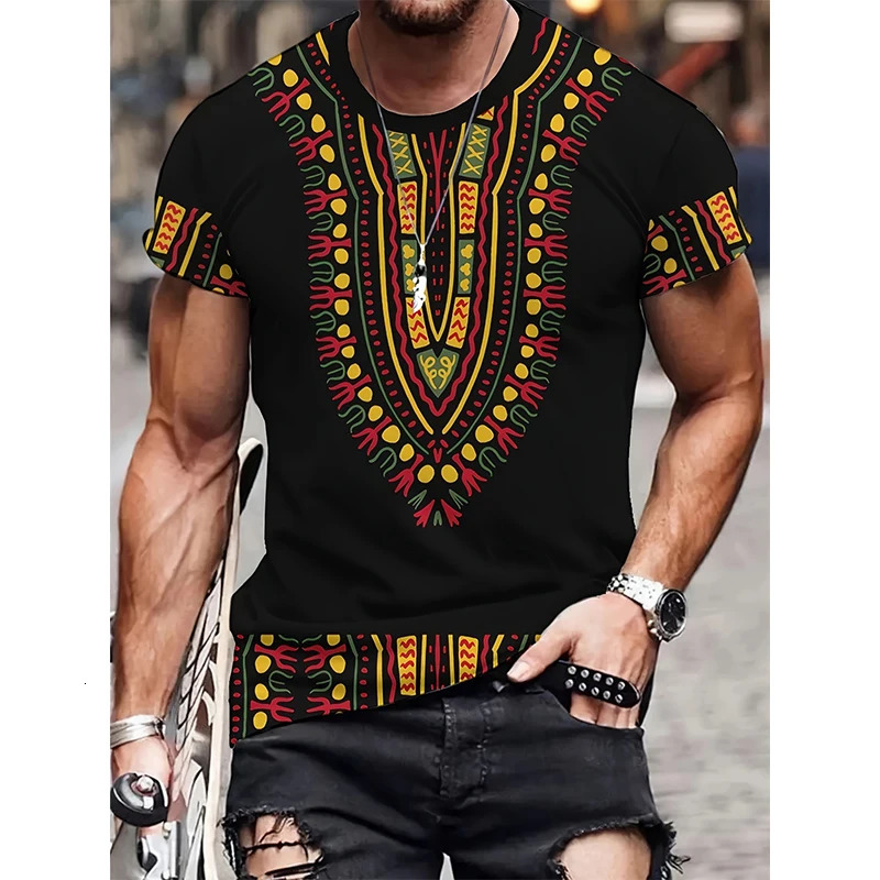 African Ethnic Style T-Shirts Tribal Dashiki 3D Print Mens Women Short Sleeve T Shirt Oversized Harajuku Y2k Tops Tees Clothing 240814