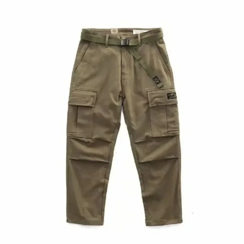 Mens Cargo Pants Korean Male Trousers Khaki Aesthetic Loose Straight Luxury Fashion Vintage High Quality Plus Size Baggy 240806