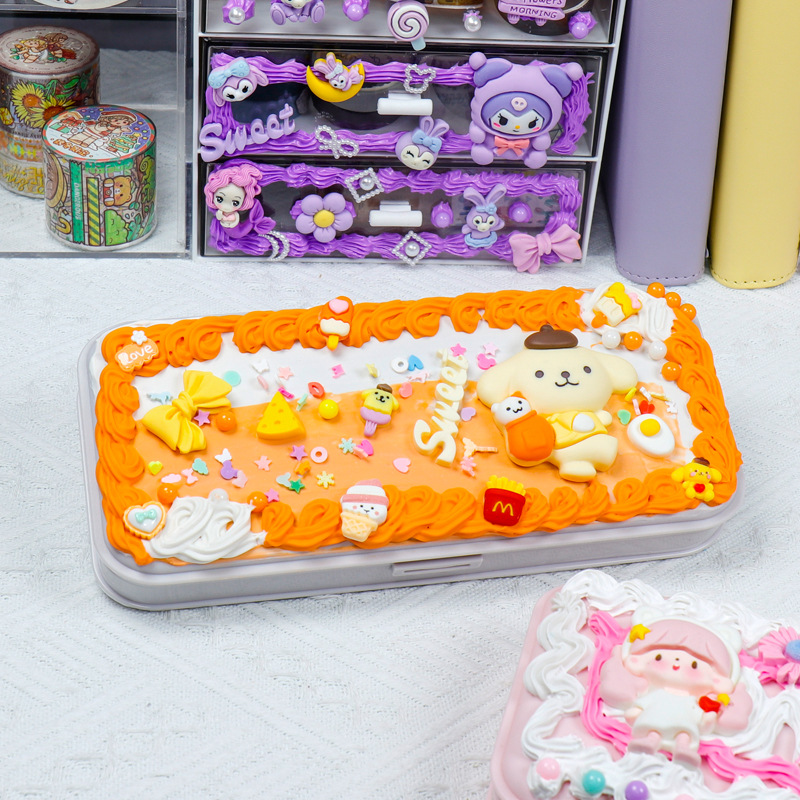 Cream Gel Stationery Box Material Pack DIY Handmade Pencil Box Internet Celebrity Creative Children's Puzzle Toy Set