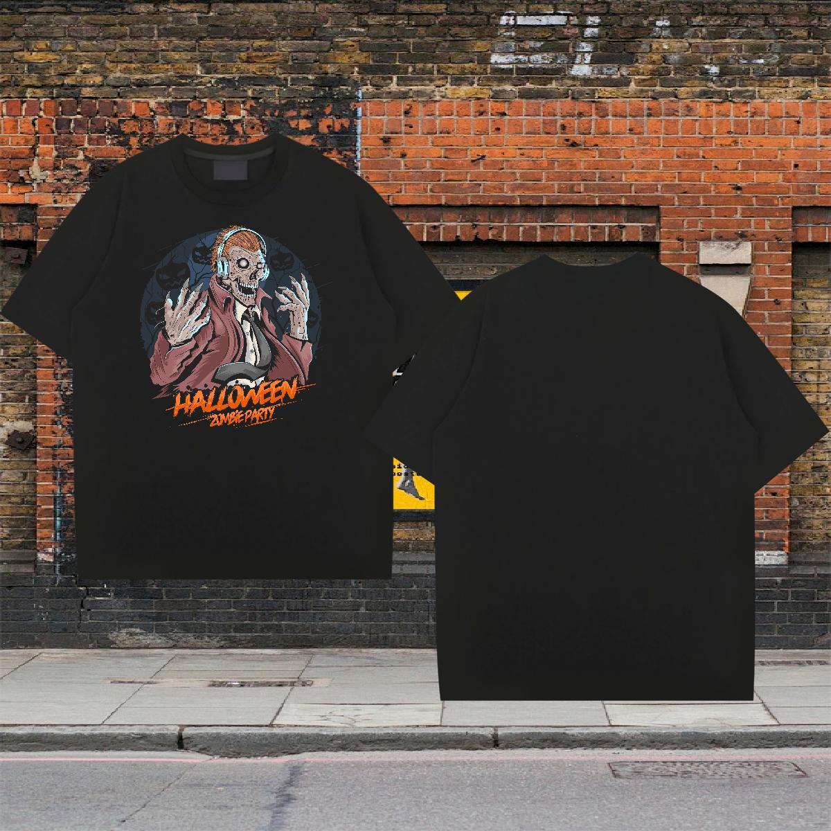 Fashion Design Men T Shirts 100% Cotton 230g monster Hip Hop Street Tees Short Sleeve O-Neck Soft Men Tshirts Cartoon Print
