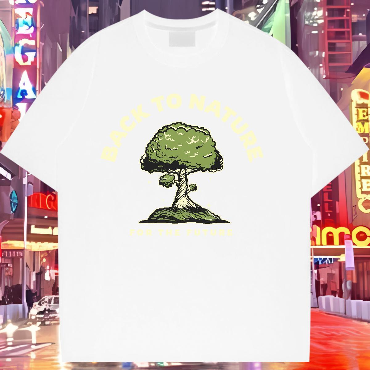 Loose T shirt Crew Neck Breathable Tshirt for Man Woman Graphic tree Sports Casual 100% Cotton 230g 2024 Casual Tees