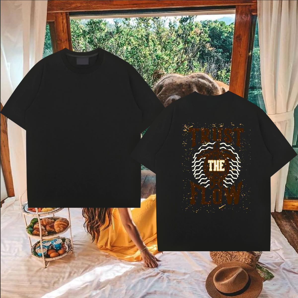 Fashion Men T Shirts 230g Pure Cotton Home Outdoor Clothings Crew Neck Breathable Unisex Couples T Shirts Custom Cartoon