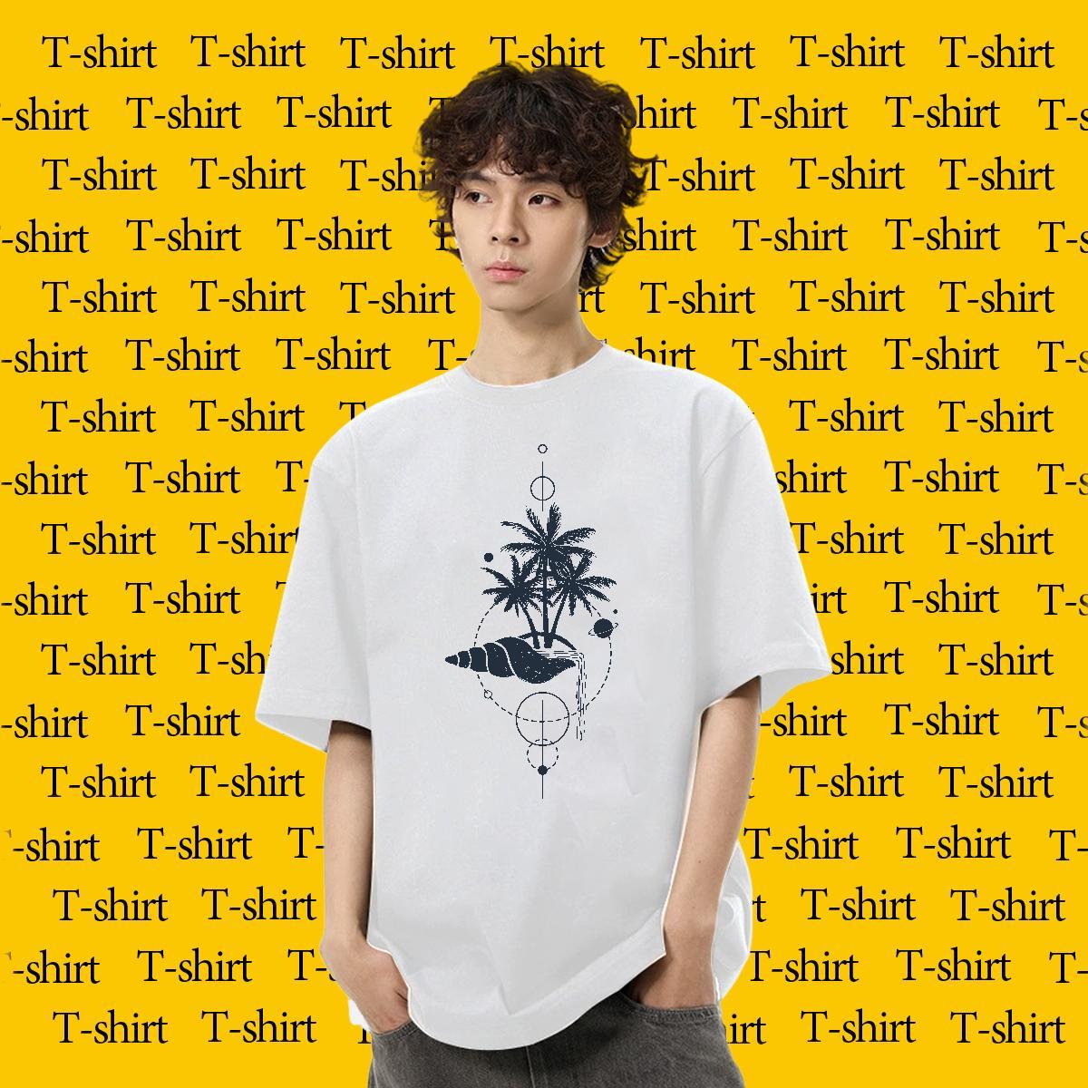 New Designer T Shirts Men 230g Cotton tree High Street Hip Hop Tops Crew Neck Free Shipping Couples T Shirts Plus Size Custom