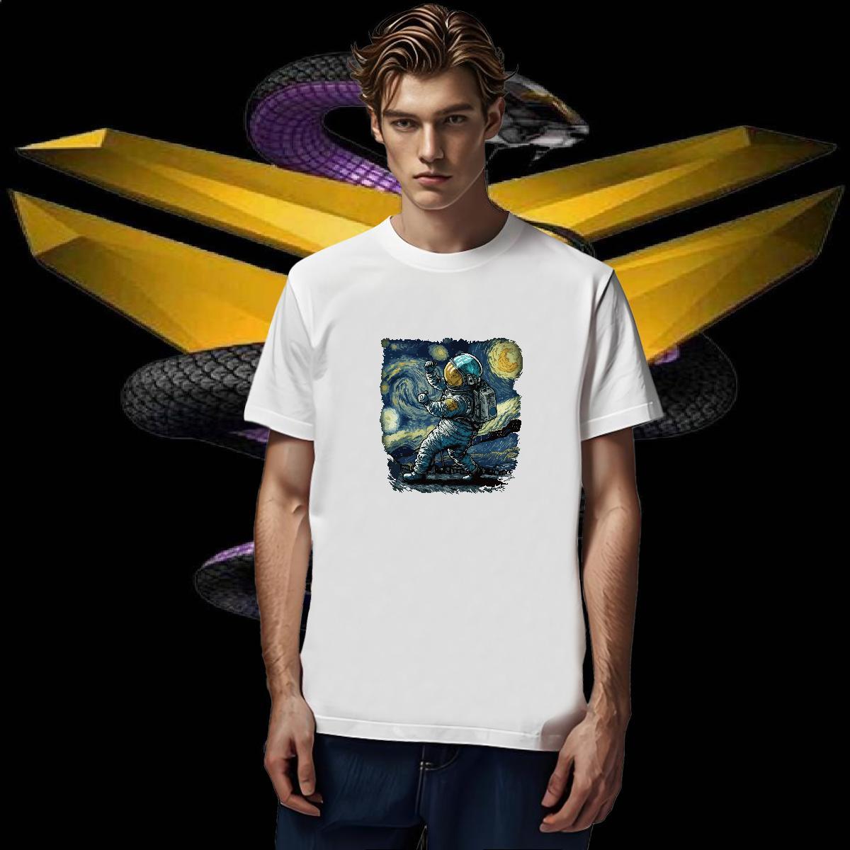 Mens T Shirts 230g Cotton cosmonaut High Street Hip Hop Breathable Crew Neck White Plus Size Men Tshirts Fashion Designer Free Shipping Tees