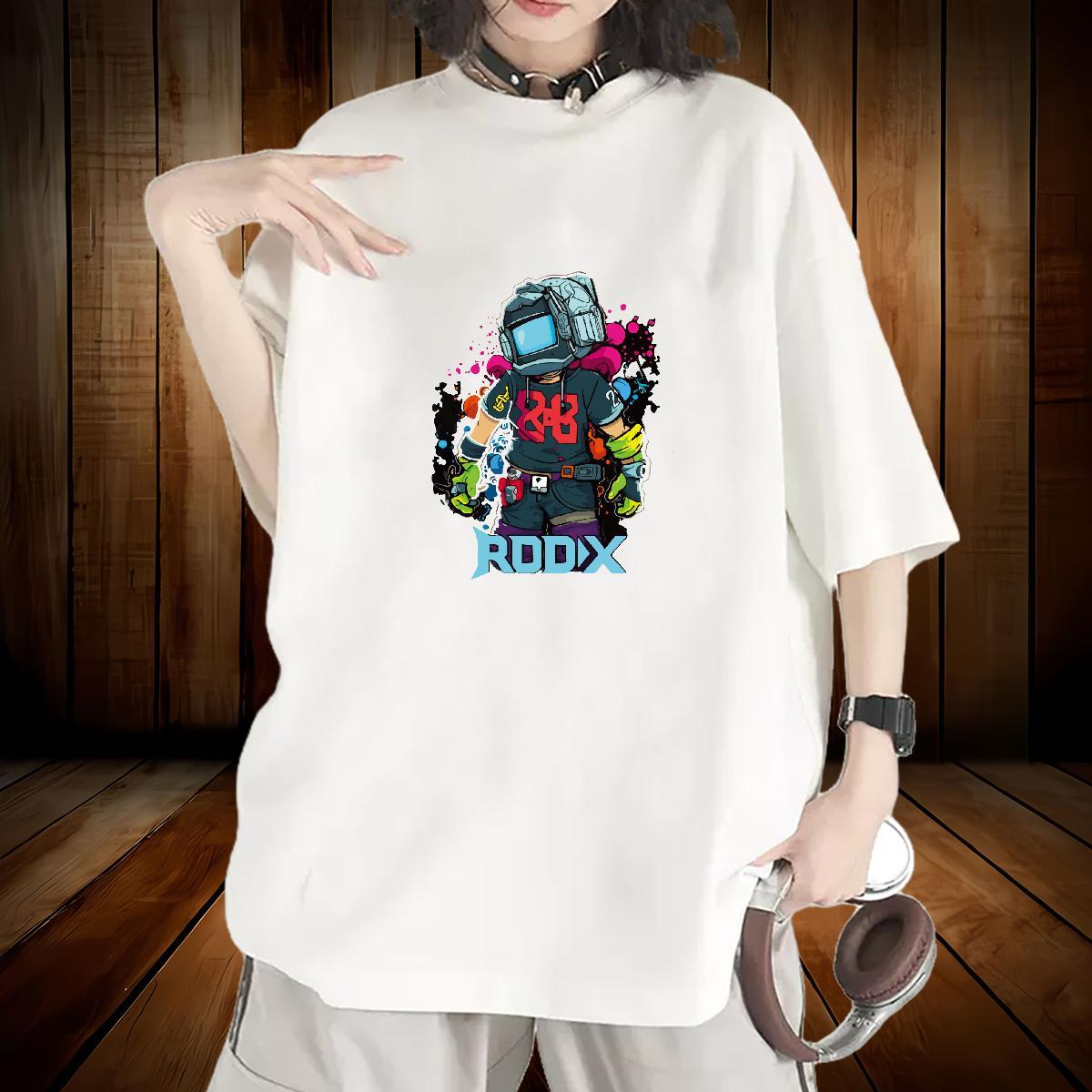 Unisex T-Shirts Breathable Crew Neck Womens Tshirts Custom Cartoon ET High Street Hip Hop 230g Cotton Designer Tops Shirt