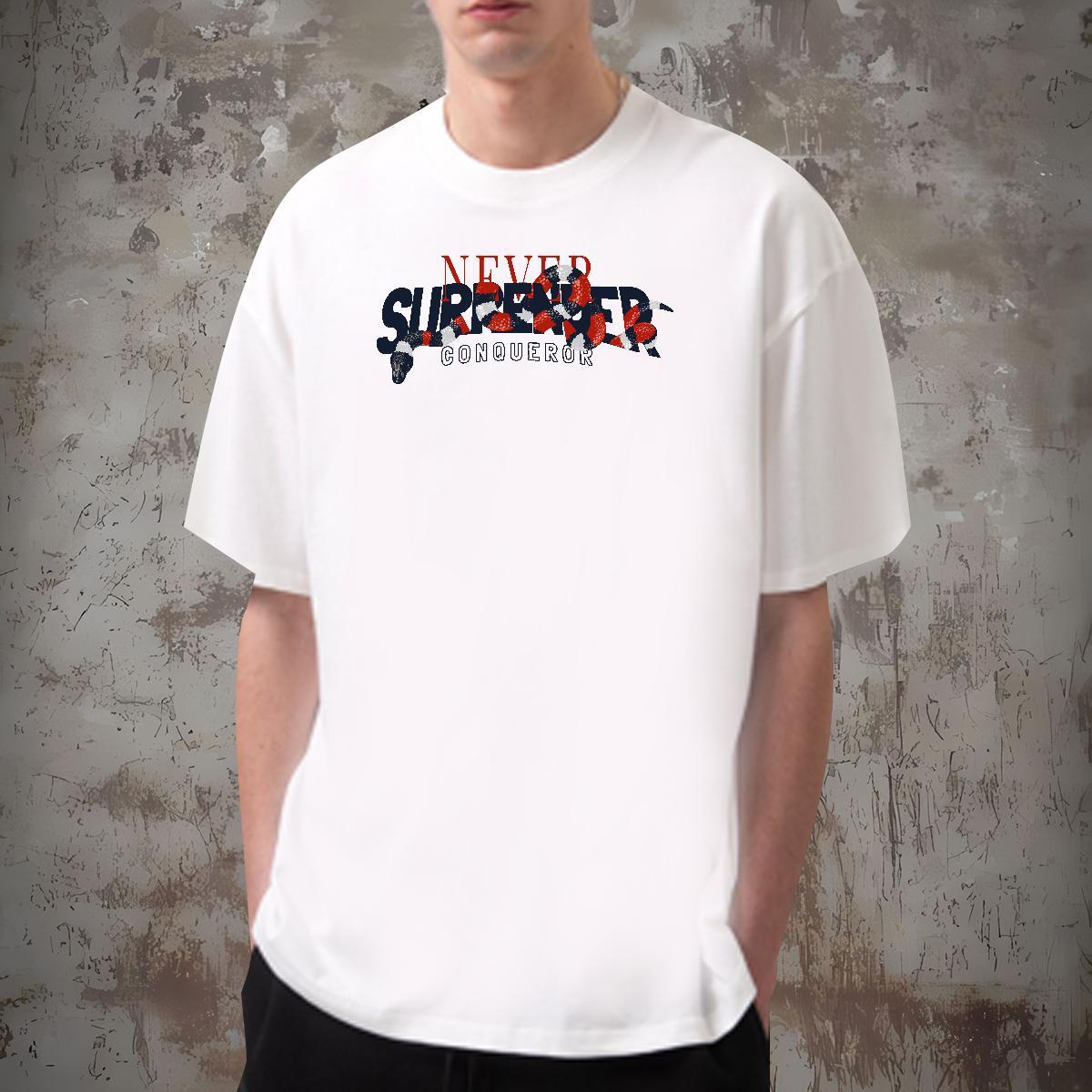 2024 Summer Mens T Shirts 230g 100% Cotton snake Casual Beach Clothings Breathable Crew Neck Designer Men Tshirts DIY Anime