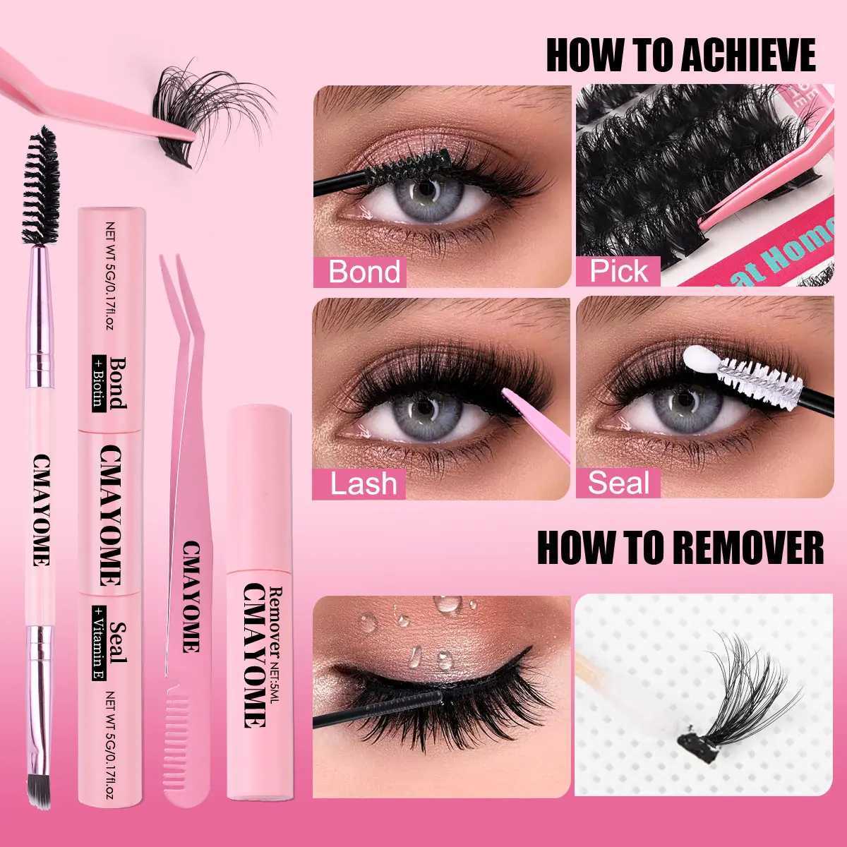 New DIY Segmented False Eyelash 216 Clusters 70D80D90Dwispy Hybrid Set 12mm-18mm Ultra Light Thick Reusable Easy to Use W240803