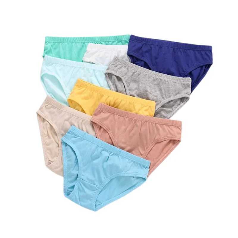 12 pieces/batch solid color soft mens underwear childrens underwear 1-10 yearsW240715