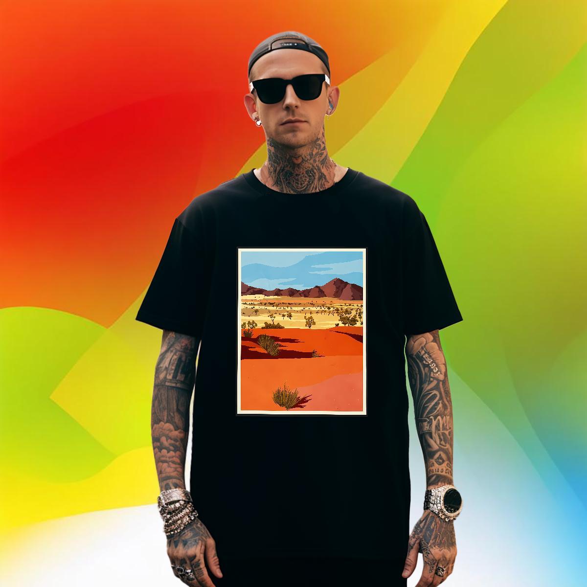 Popular Tshirt for Man Woman 230g Cotton Street Wear desert Plus Size Custom Pure Cotton Customized Man T Shirts Tees