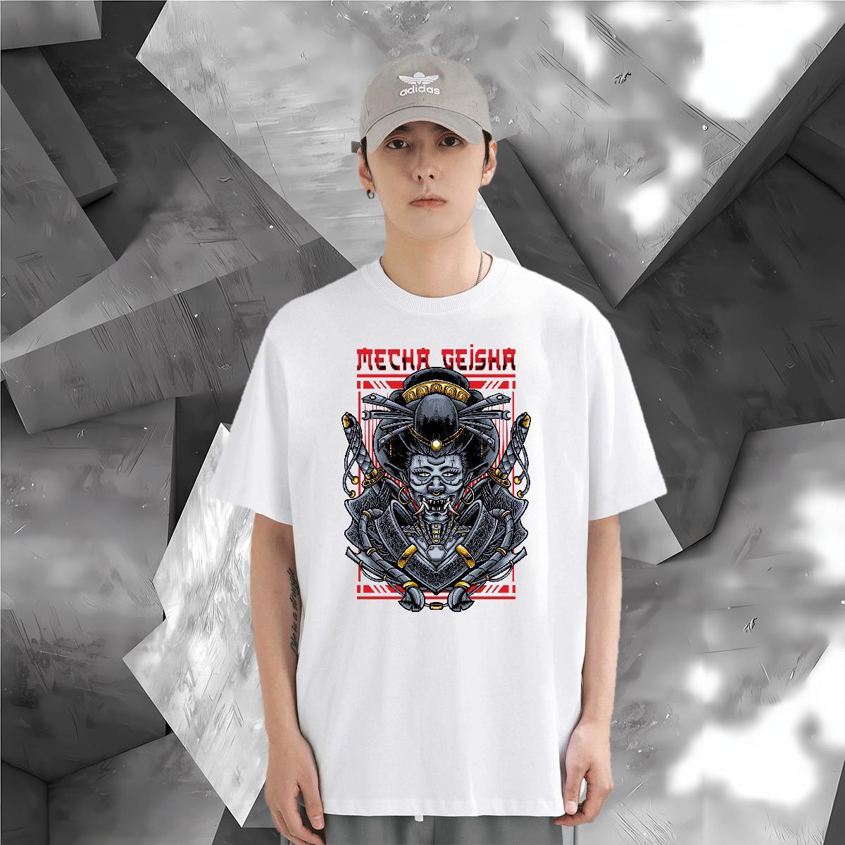 T-Shirts 230g Pure Cotton Terror Daily Wear Breathable Short Sleeve Custom Cartoon Tshirt for Man Woman DIY Free Shipping Clothings