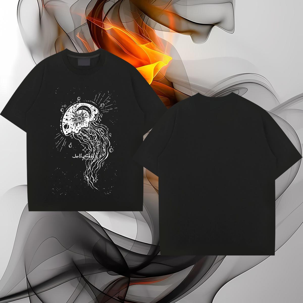 Designer Man T Shirts 230g Cotton octopus Beach Tops Tees O-Neck Short Sleeve Classic Men Tshirts Plus Size Cartoon