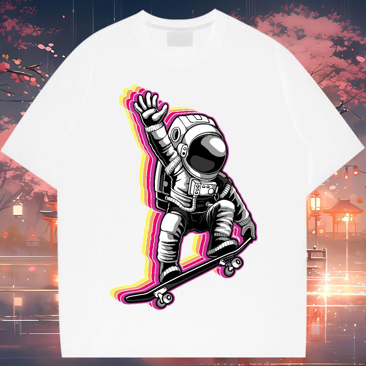 Man T Shirts 100% Cotton 230g planet Hip Hop Breathable Short Sleeve Oversized 3XL 4XL Mens Tshirts 2024 DIY Cool Top Tees