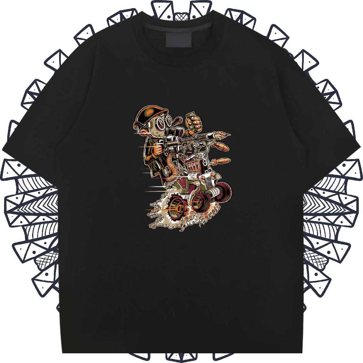 High Quality Men Tees 100% Cotton 230g Daily Outfit Motorcycle Custom Print Oversized O Neck Short Sleeves Casual New Men T Shirts Polos