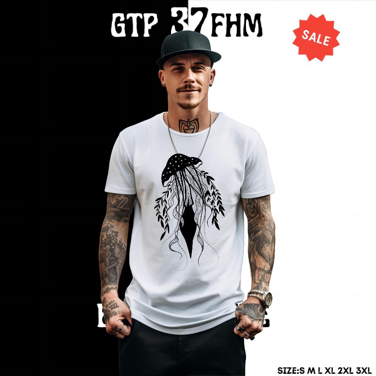 Brand Couples T Shirts 230g 100% Cotton Daily Outfit mushroom Oversized 3XL 4XL Crew Neck Breathable 2024 New T-Shirts for Men Wear