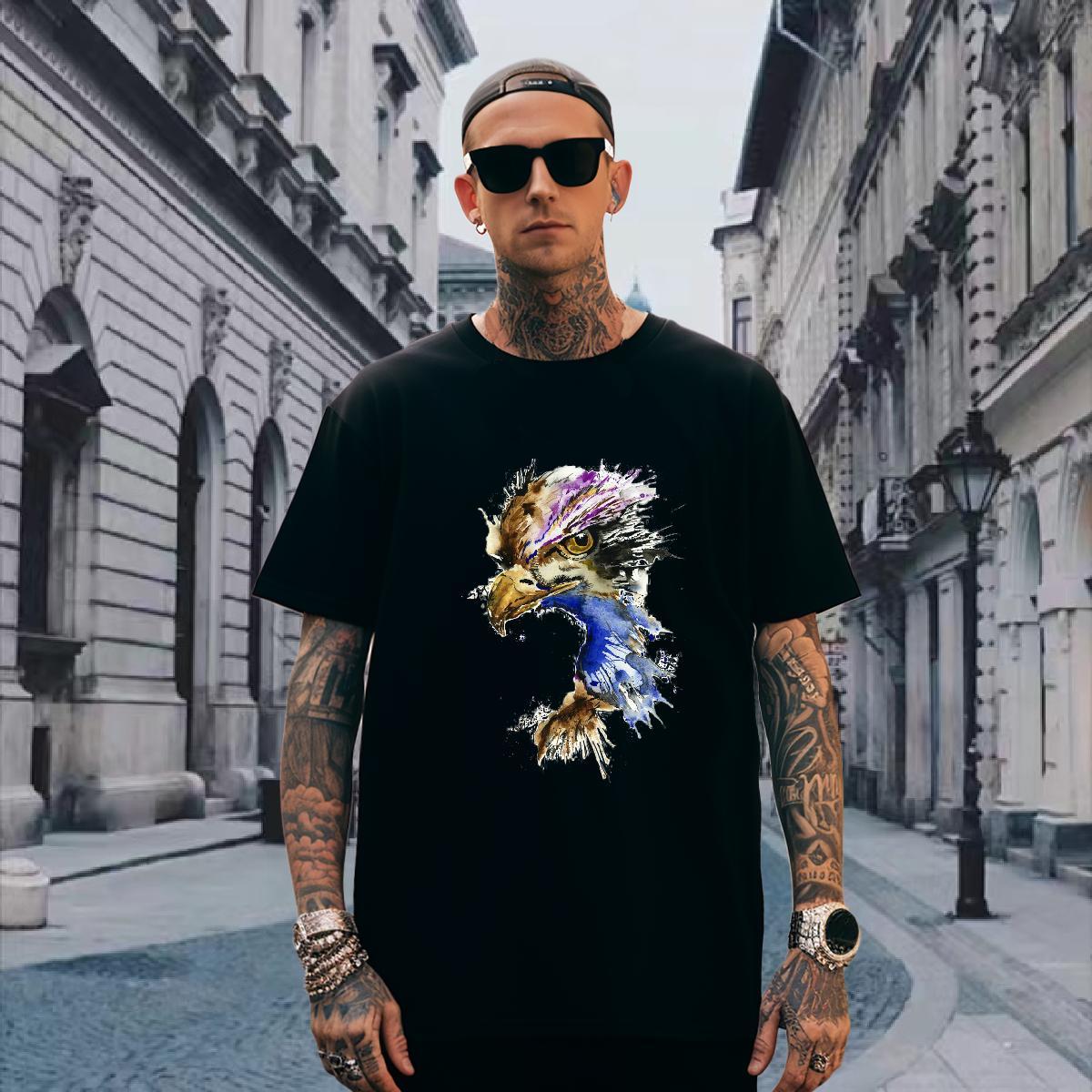 T-Shirts 230g 100% Cotton cool Summer Casual Short Sleeve O-Neck DIY Printed Men Clothes T-Shirt 2024 New Loose Fit Clothings