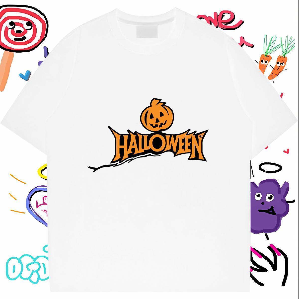 Stylist T Shirts Men 230g 100% Cotton pumpkin Daily Wear Tops Shirt Breathable Short Sleeve Cool Men Tshirts Cartoon Printing L-4XL