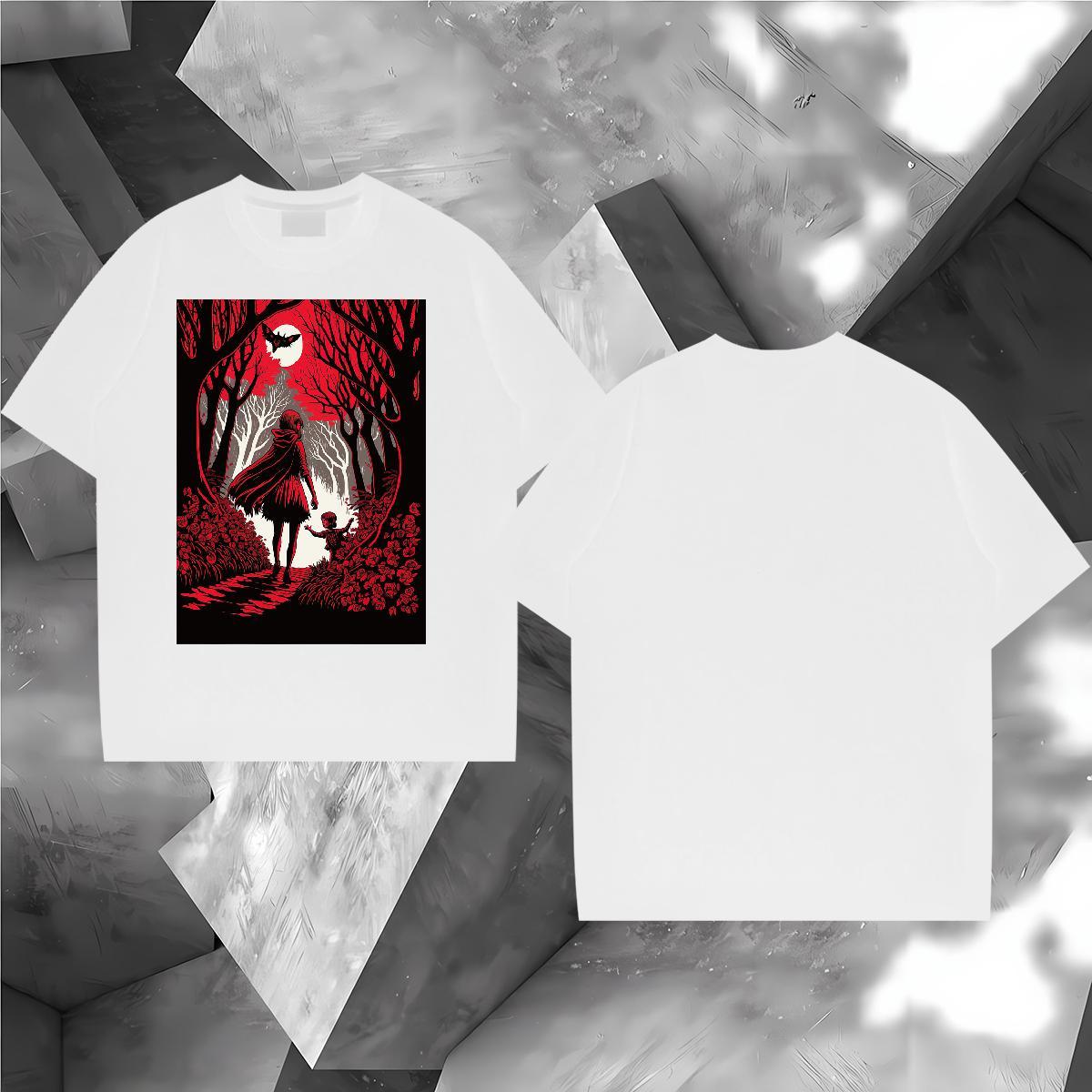 Classic Casual T shirt 230g 100% Cotton wolf Street Casual Tops Shirt Short Sleeve Soft Brand Tshirts DIY Printed