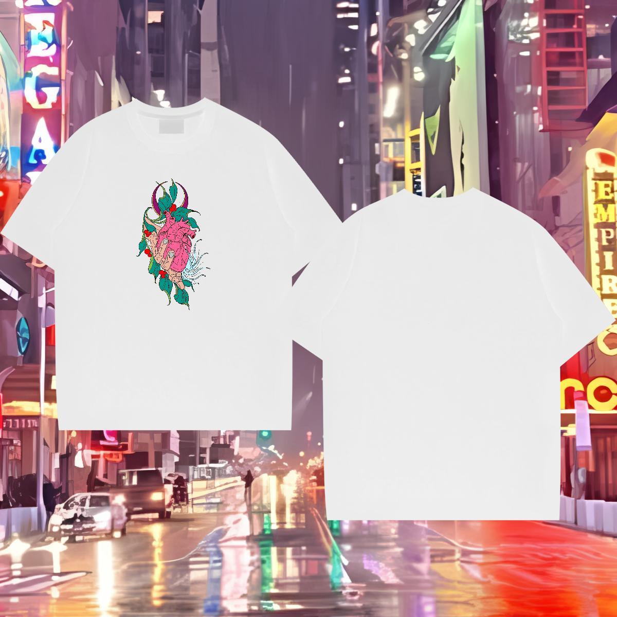 T Shirt For Man 230g Cotton flower Summer Casual Breathable Oversized 3XL 4XL Couples T Shirts Brand Comfortable Tee Shirt