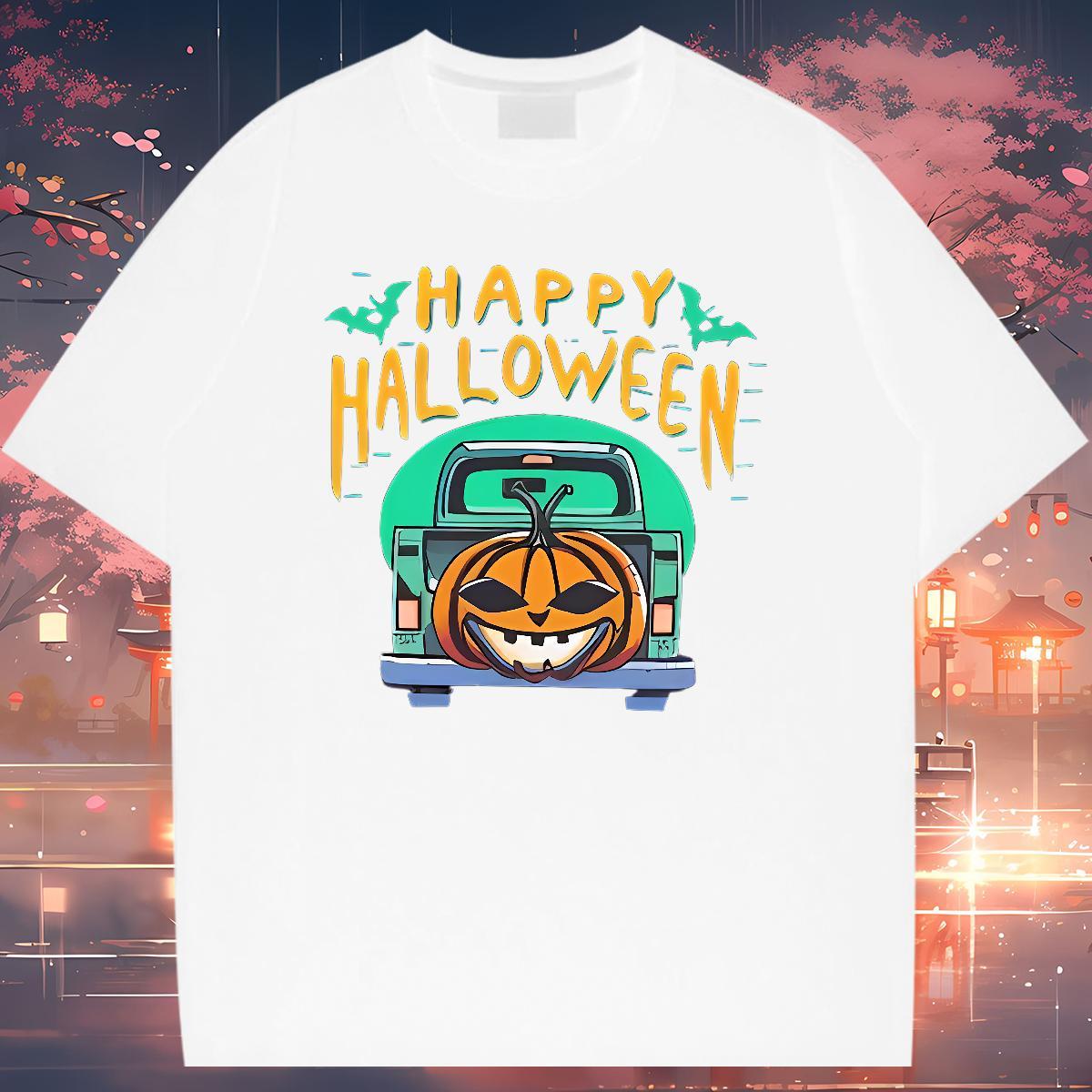 Fashion Mens T Shirts 230g Pure Cotton pumpkin Casual Daily Wear Tops Tees Breathable Short Sleeve High Quality Men Tshirts Custom Anime