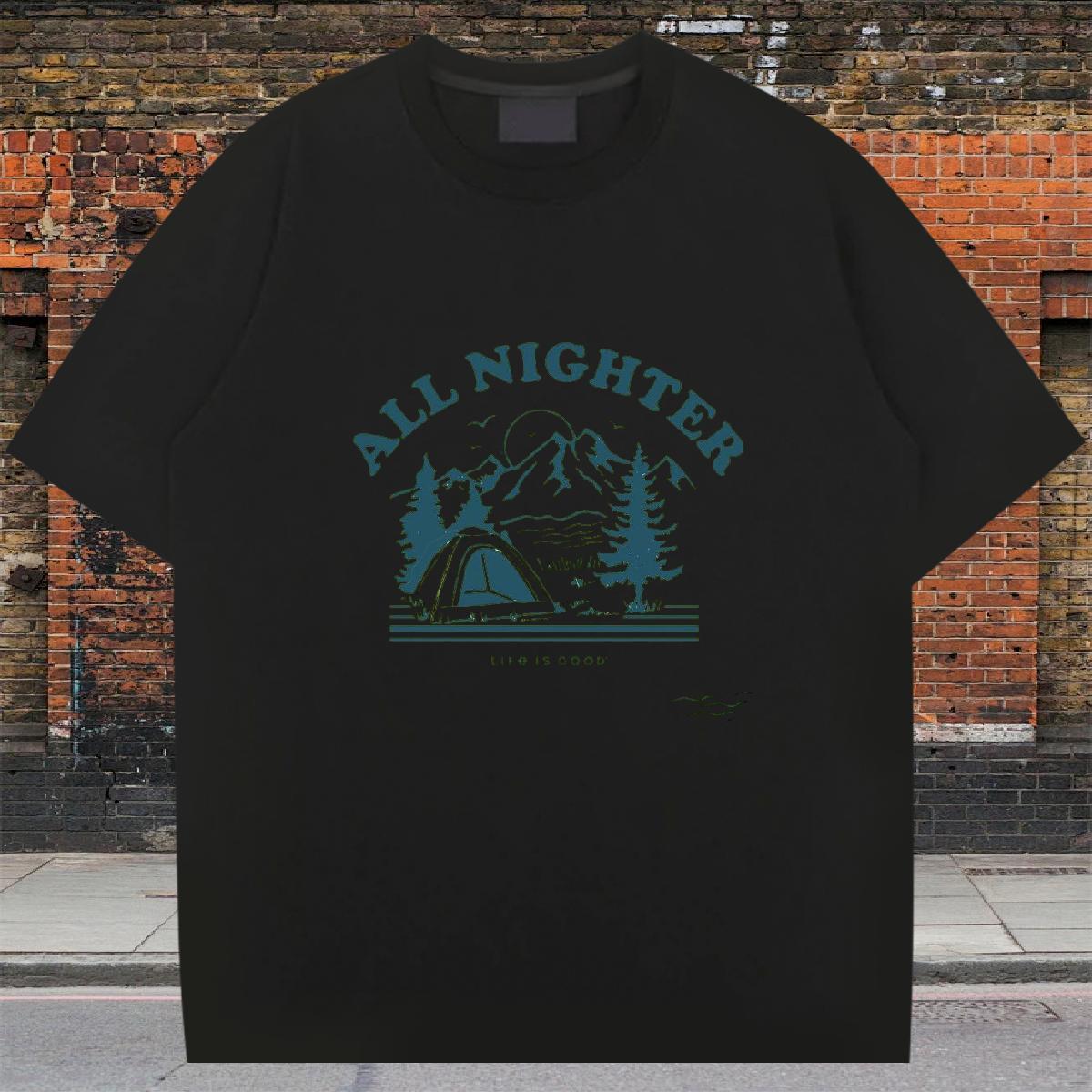 Wholesale Mens Tshirts 230g Cotton Daily Wear mountains Customized Short Sleeve O-Neck Designer Fashion T-Shirts Tees Shirts