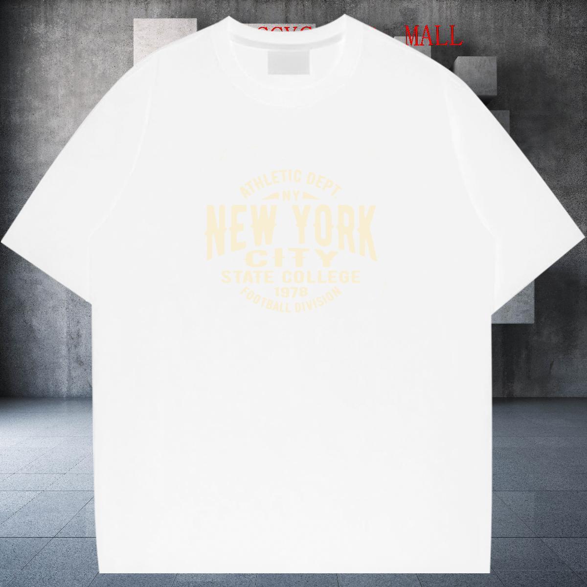 High Quality Tshirts 230g 100% Cotton Spring Summer letter Custom Printing Breathable Crew Neck Classic Casual Men T Shirts Clothes